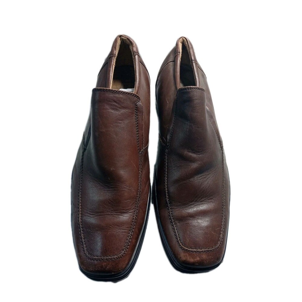 Steve Madden Transyt Men’s 13 Brown Leather Loafers Slip On Dress Casual Shoes